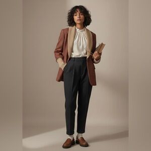 Iris Setlakwe Plaid Wool Blazer US 10 Dark Academia Knit Shawl Collar Jacket V